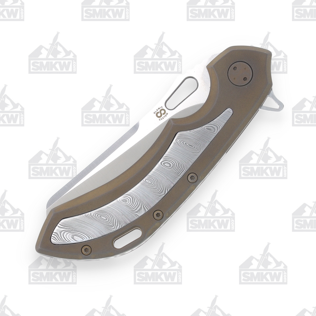 Olamic Wayfarer 247 Folding Knife T428-S iSolo Edition Gunmetal Damasteel T428S View 16