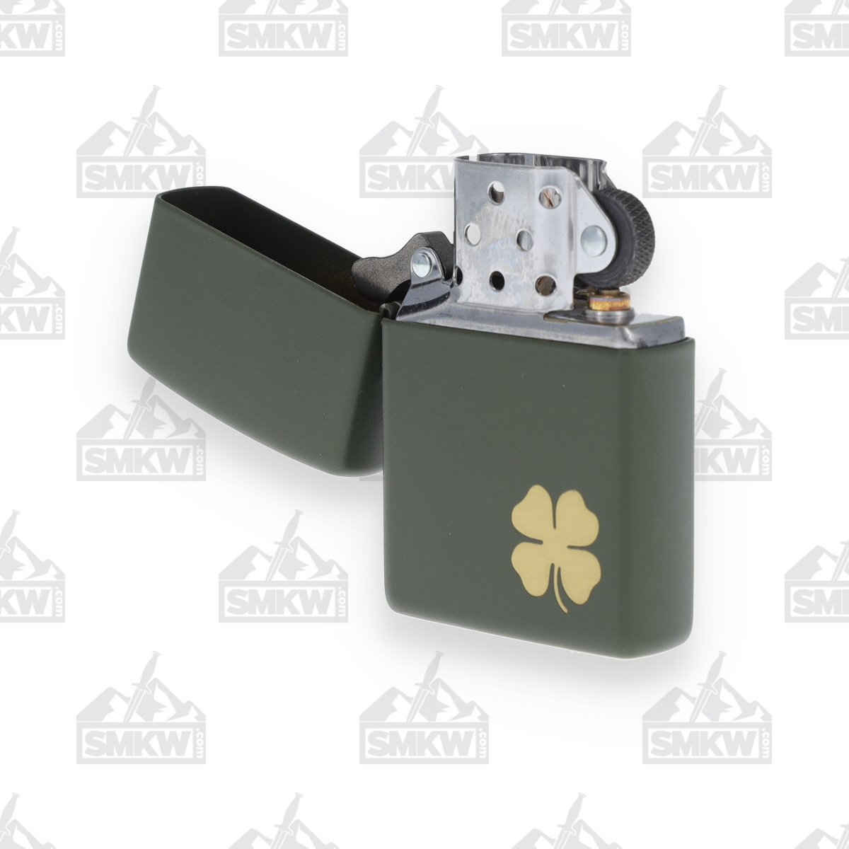 Zippo Green Matte Four Leaf Clover Lighter ZP49796 View 10