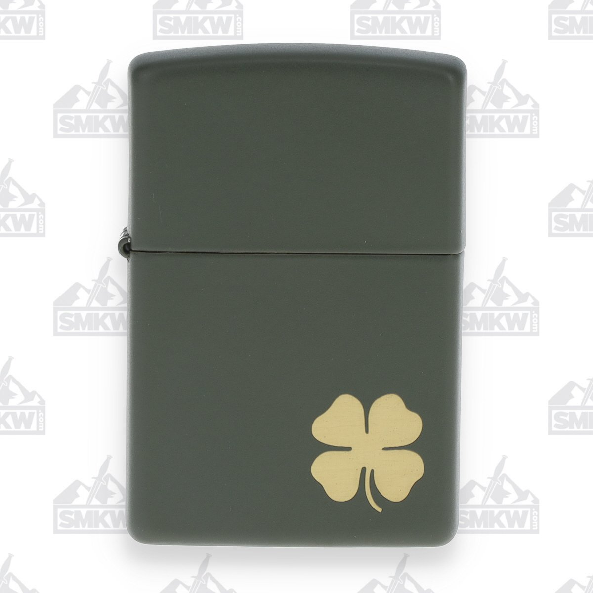 Zippo Green Matte Four Leaf Clover Lighter ZP49796 View 1