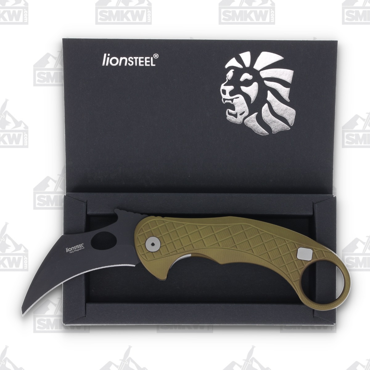 LionSteel LE One Folding Knife Black Blade Green Aluminum Handle LSLE1AGB View 9