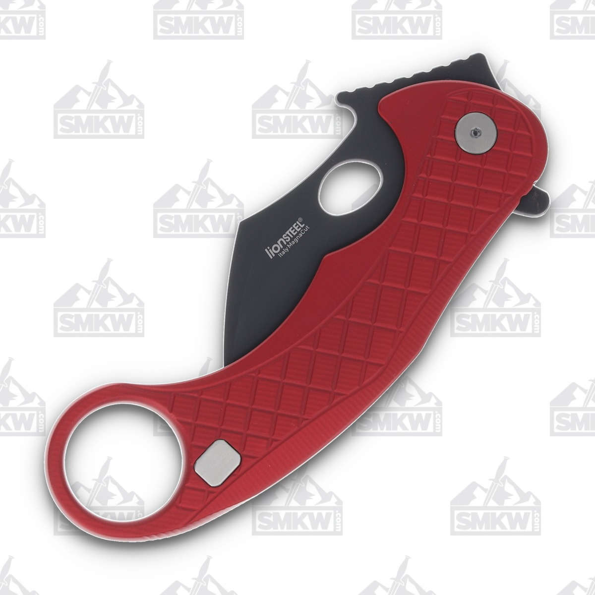 LionSteel L.E. One Chemical Black MagnaCut Red Aluminum Folding Knife LSLE1ARB View 5