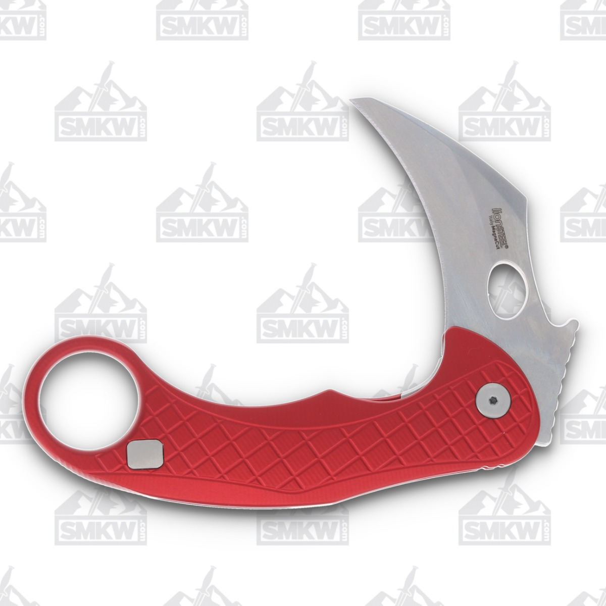 LionSteel L.E. One Stonewash MagnaCut Red Aluminum Folding Knife LSLE1ARS View 3