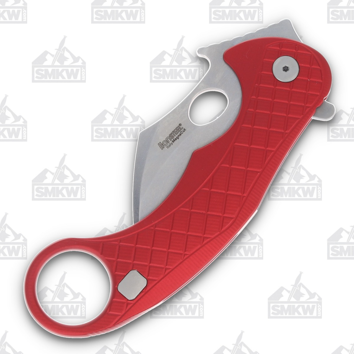 LionSteel L.E. One Stonewash MagnaCut Red Aluminum Folding Knife LSLE1ARS View 5