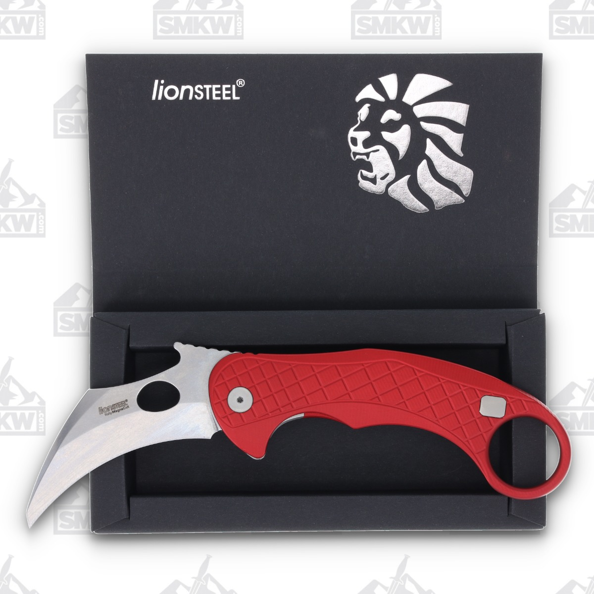 LionSteel L.E. One Stonewash MagnaCut Red Aluminum Folding Knife LSLE1ARS View 9