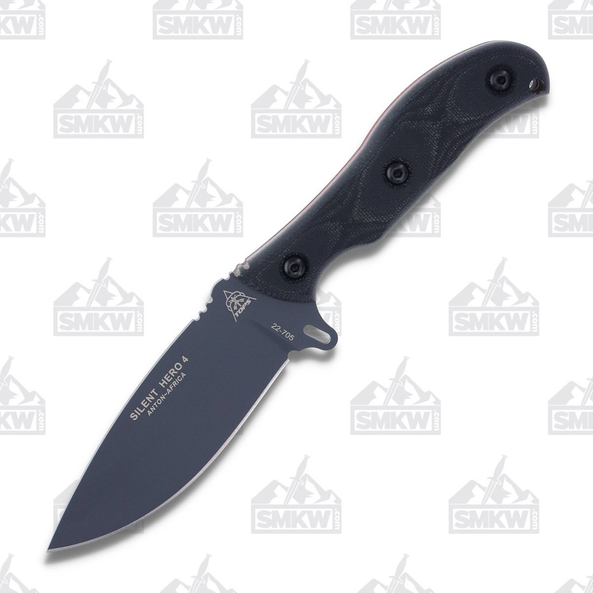 TOPS Silent Hero 4 Fixed Knife 4.25in Plain Sniper Gray Hunters Point TPHERO401 View 1
