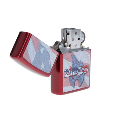 Zippo Candy Apple Flag Lighter View 12