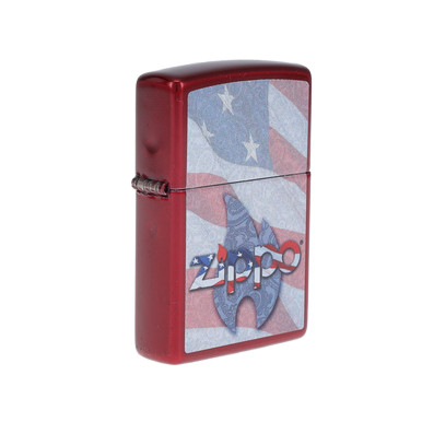 Zippo Candy Apple Flag Lighter View 8
