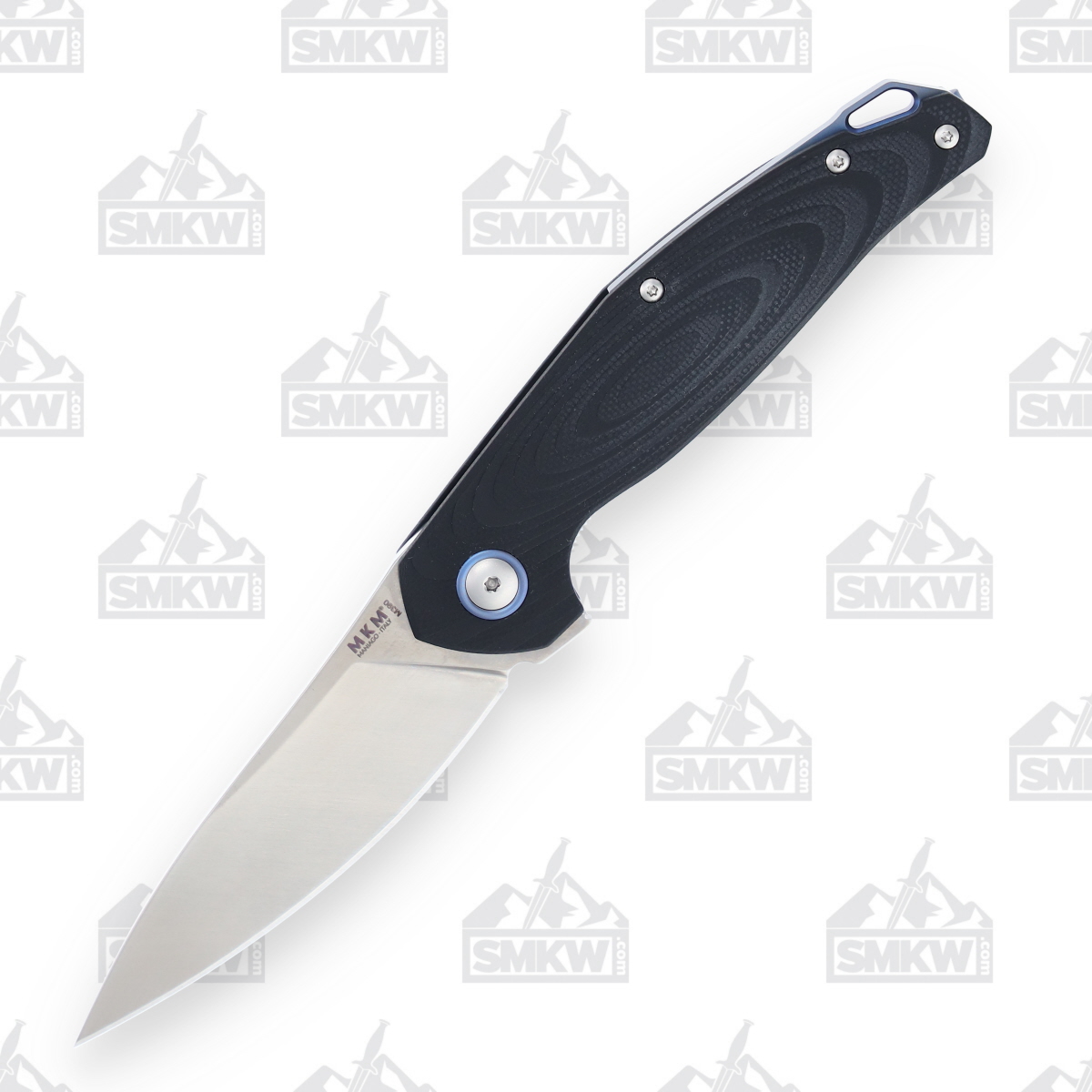 MKM Knives Goccia Folding Knife Black G10 3.35in Satin Plain Drop Point MKMMKGCGBK View 2