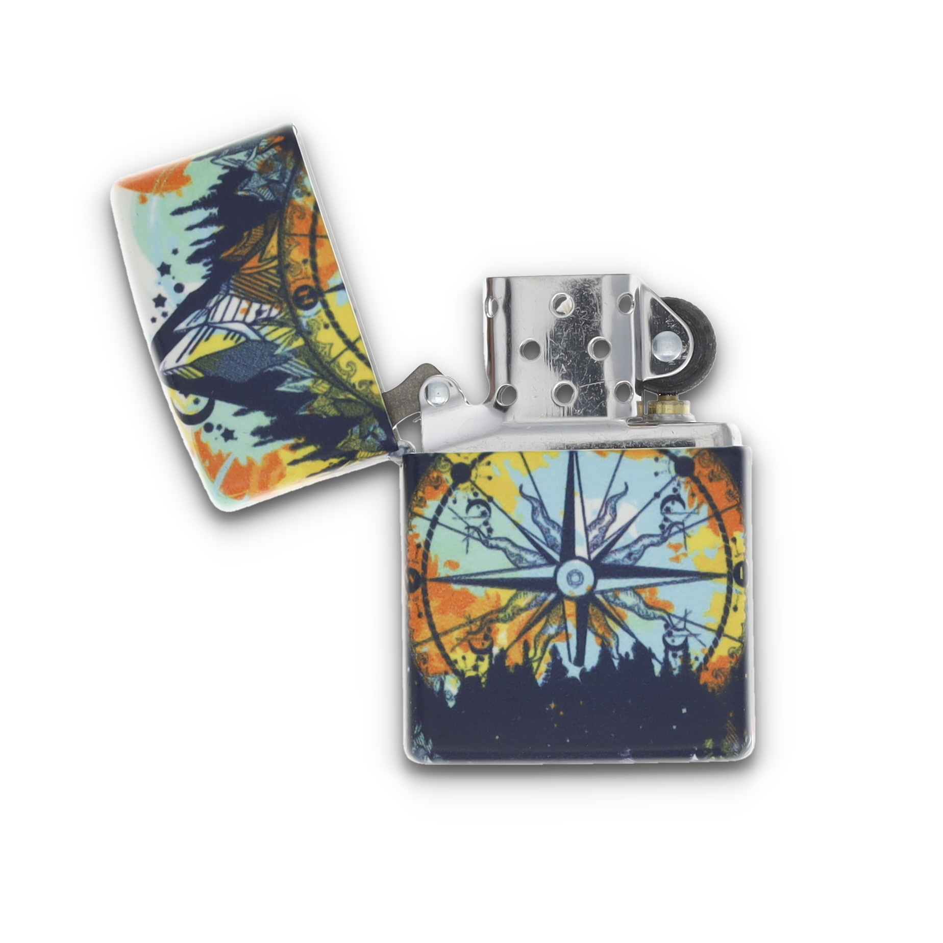 Zippo Compass Glow in Dark Green Lighter ZP49805 View 3