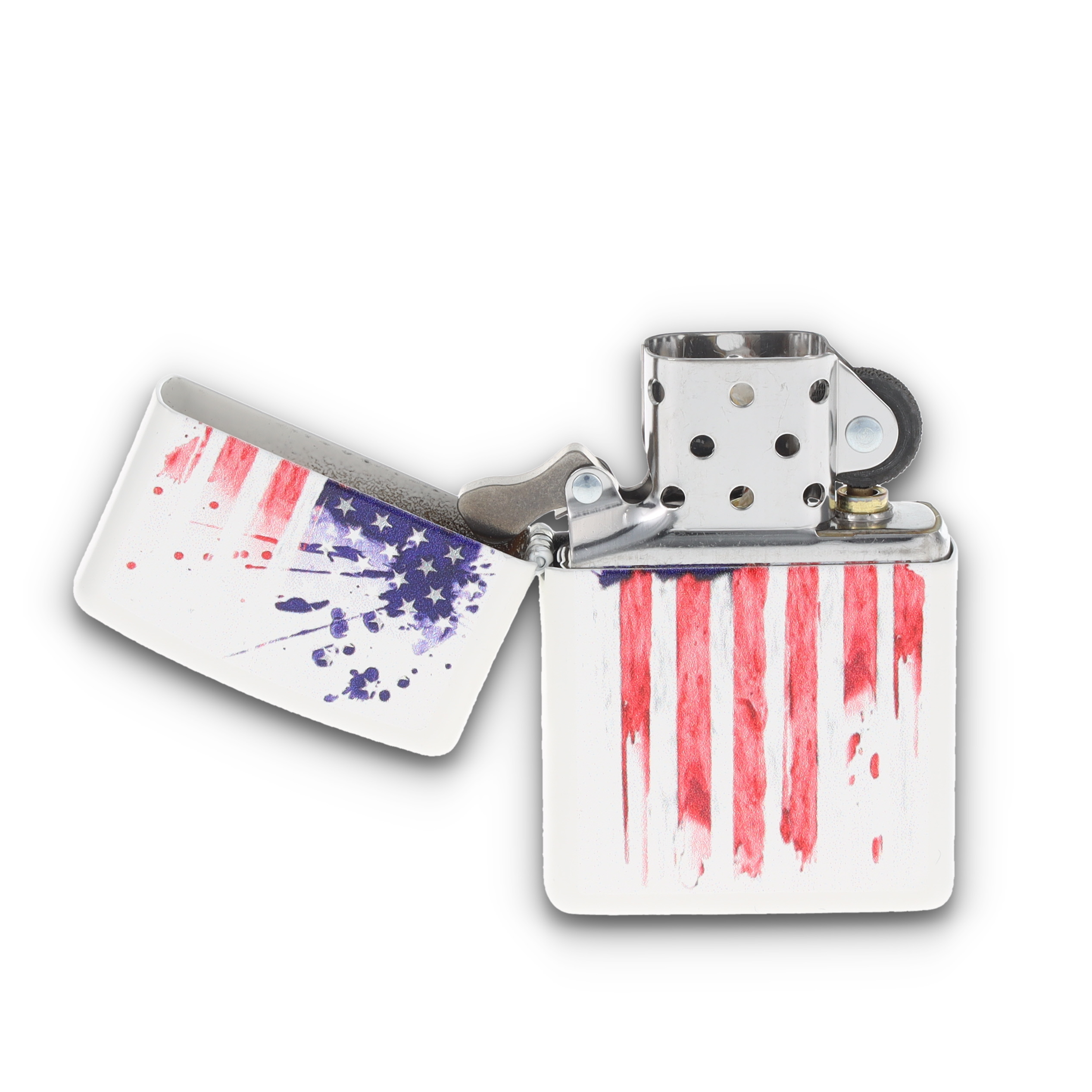 Zippo White Matte US Flag Lighter ZP49783 View 9