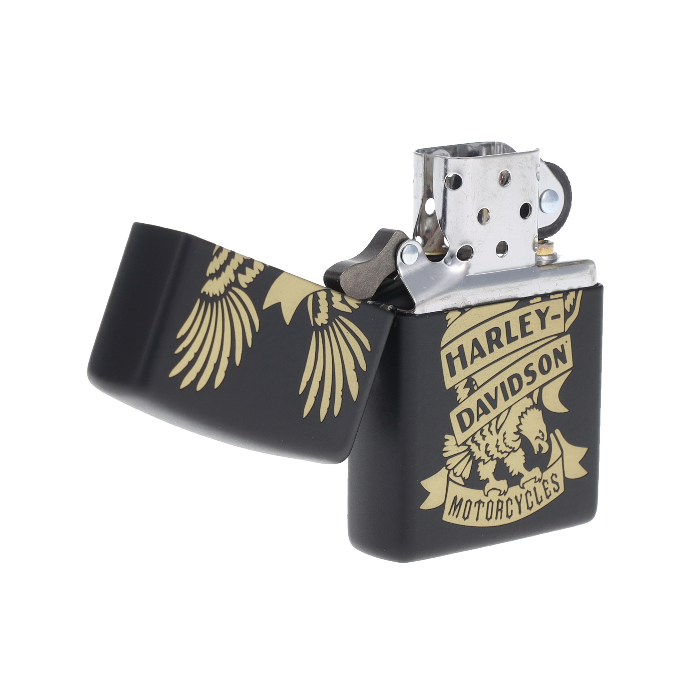 Zippo Lighter Harley Davidson Eagle Tattoo Design Black Matte ZP49826 View 11