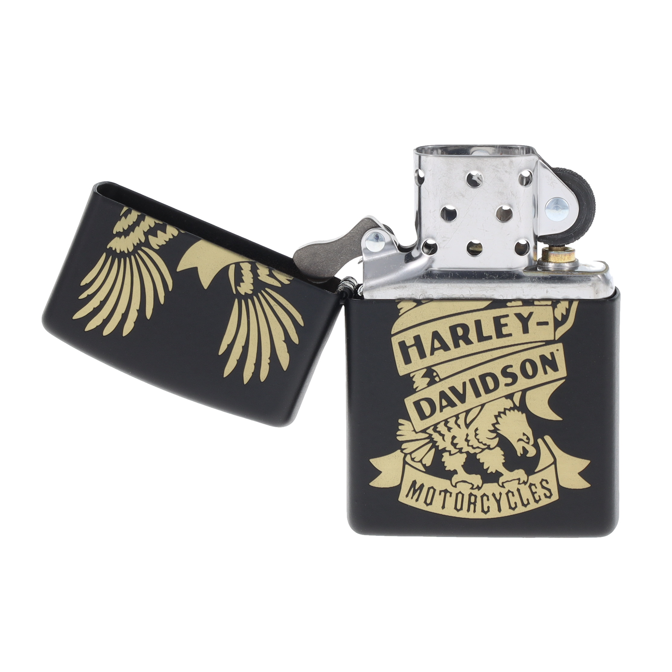 Zippo Lighter Harley Davidson Eagle Tattoo Design Black Matte ZP49826 View 10