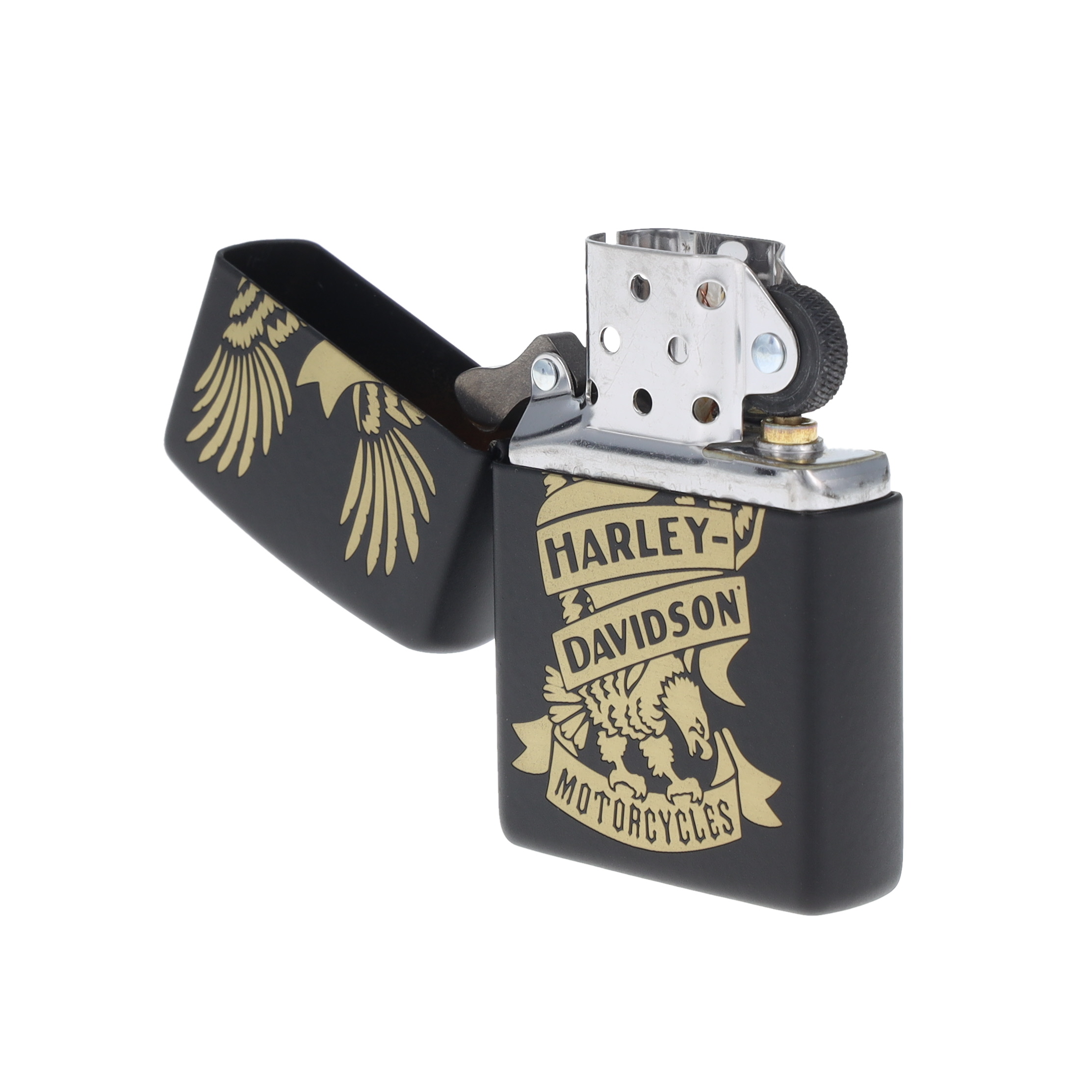Zippo Lighter Harley Davidson Eagle Tattoo Design Black Matte ZP49826 View 9