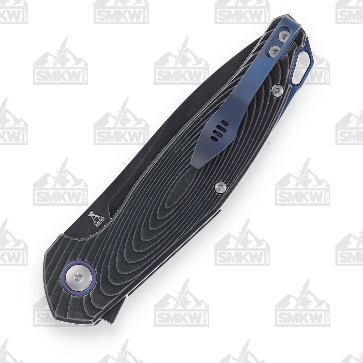 MKM Knives Goccia Folding Knife 3D Titanium Dark 3.35in SW Drop Point MKMMKGCTDSW View 3