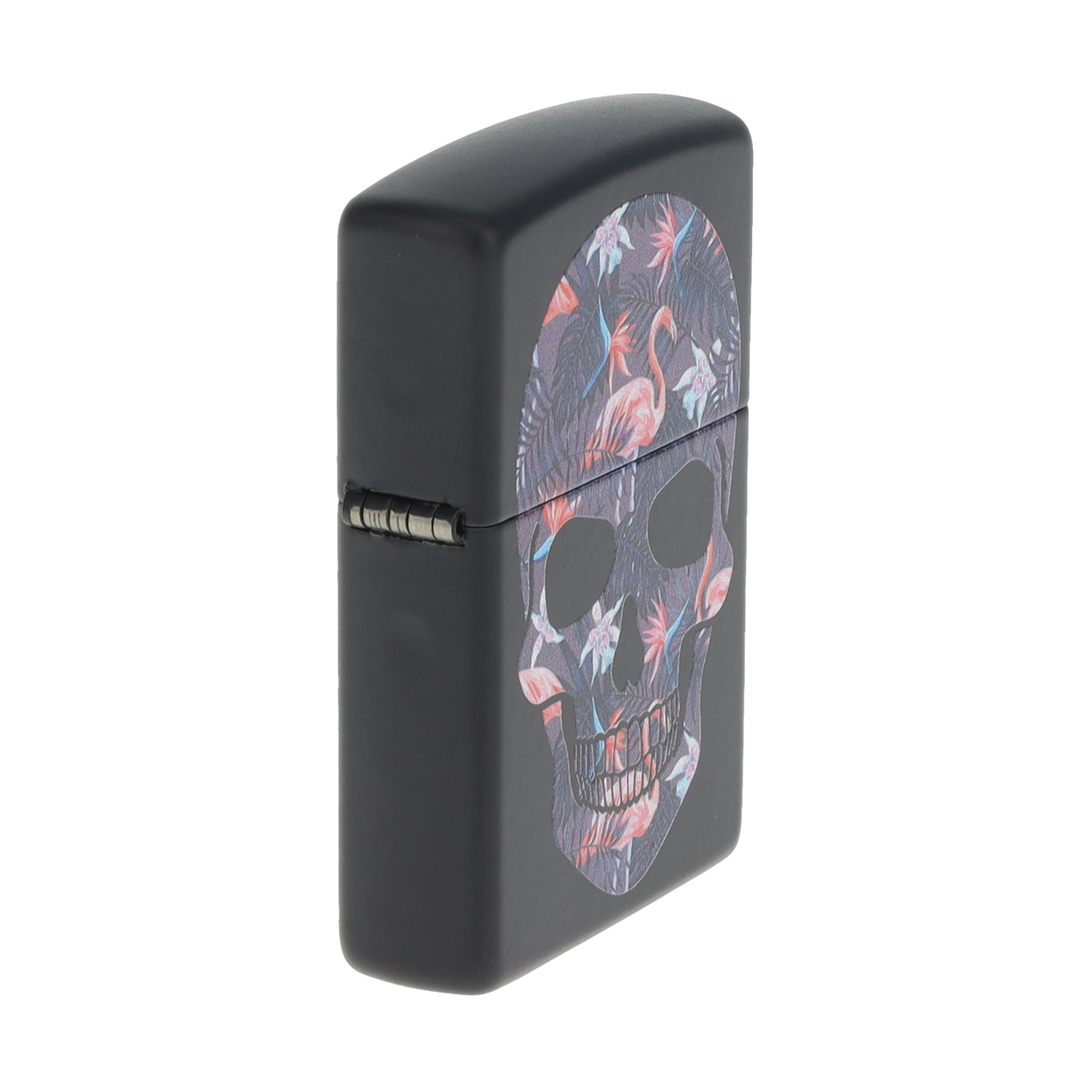Zippo Lighter Flamingo Skull Black Matte ZP49771 View 3