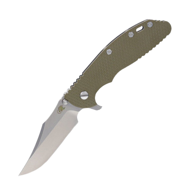 Hinderer XM-24 OD Green – Stonewash 4in Plain Stonewash Bowie View 1