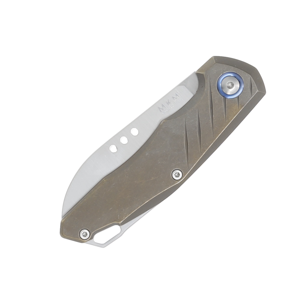 MKM Knives Anso Root Folding Knife Bronze Titanium 2.8in Satin Blade MKRTTBR View 6