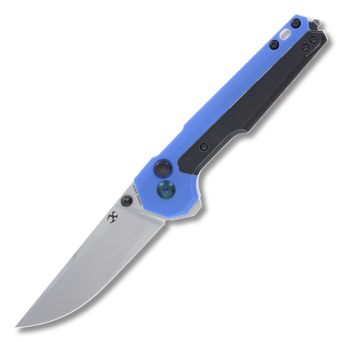 Kansept Knives EDC Tac Folding Knife Blue G10-Titanium 3.1in Drop Point K2009A6 View 1