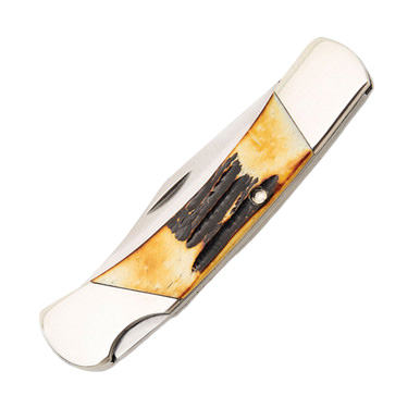 Bear & Son Genuine India Stag Bone Midsize Lockback Folding Knife BR505 View 5