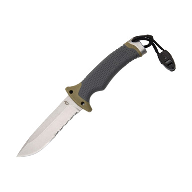 Gerber Ultimate Survival Fixed Blade Knife 4.75in Satin Part Serr Drop Point G1829 View 2
