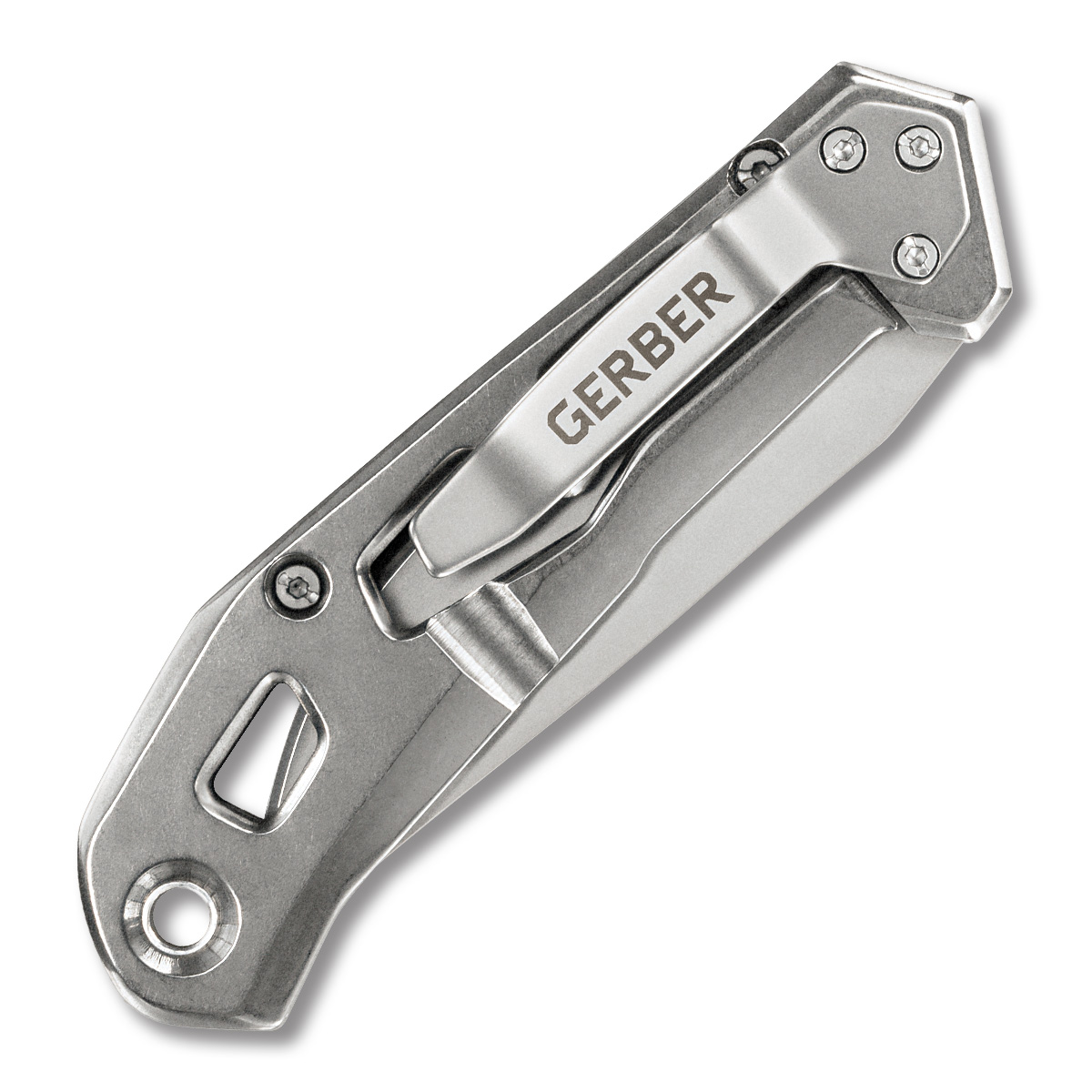 Gerber Knives Airlift Silver Folding Knife 2.8in Satin Plain Blade G1346 View 2