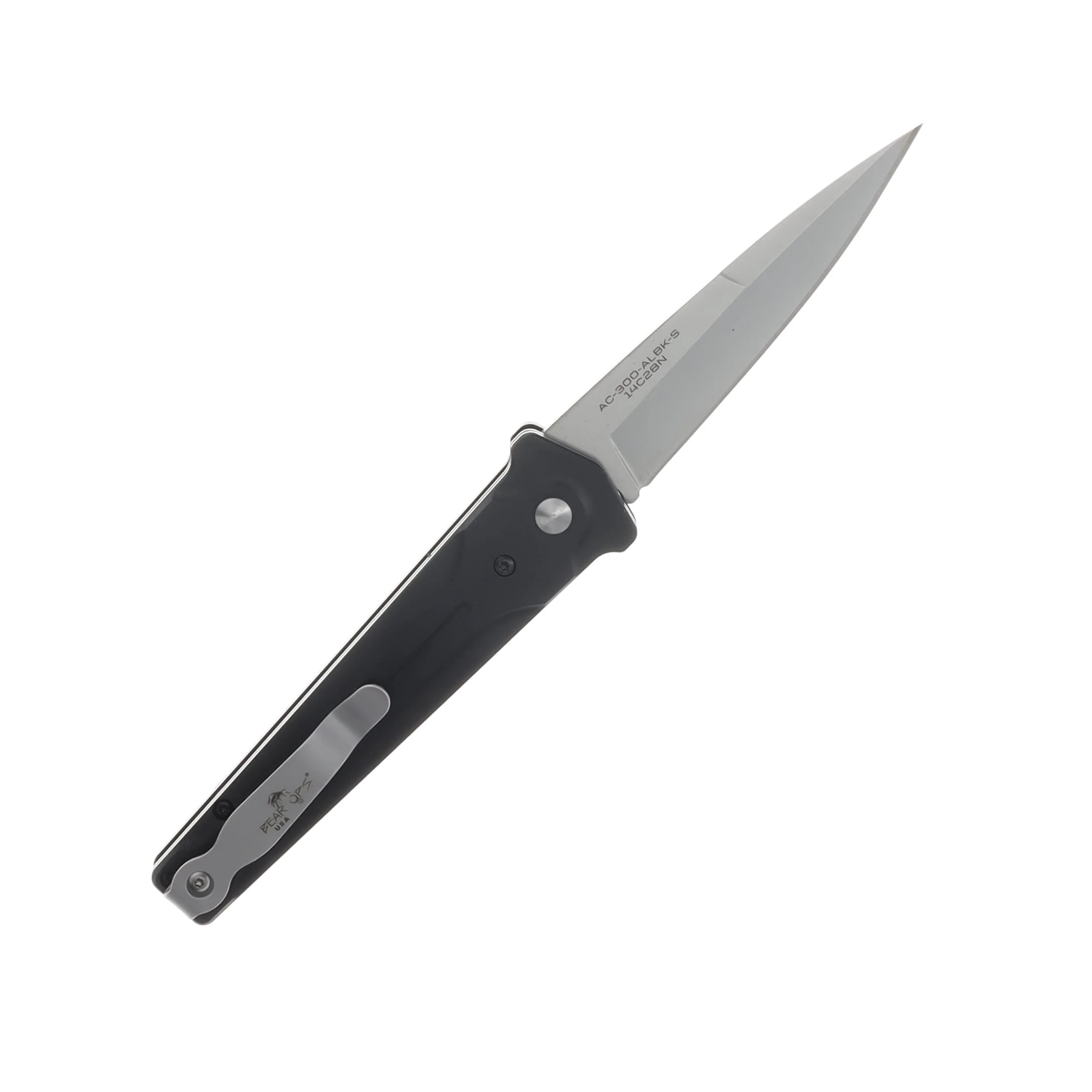Bear & Son Bear Ops Bold Action Automatic Knife Bead Blast AUBR300AIBKS View 3