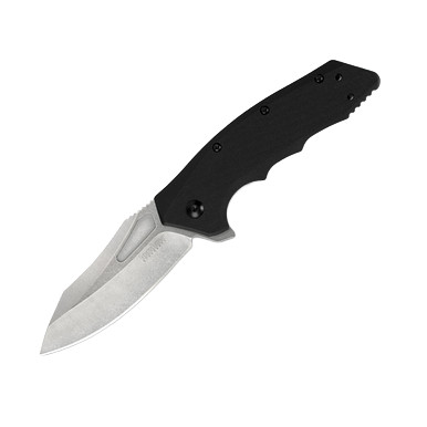 Kershaw Flitch Assisted Folding Knife GFN 3.25in Stonewash Drop Point Blade View 2