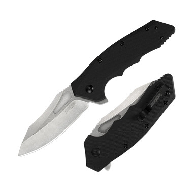 Kershaw Flitch Assisted Folding Knife GFN 3.25in Stonewash Drop Point Blade View 1