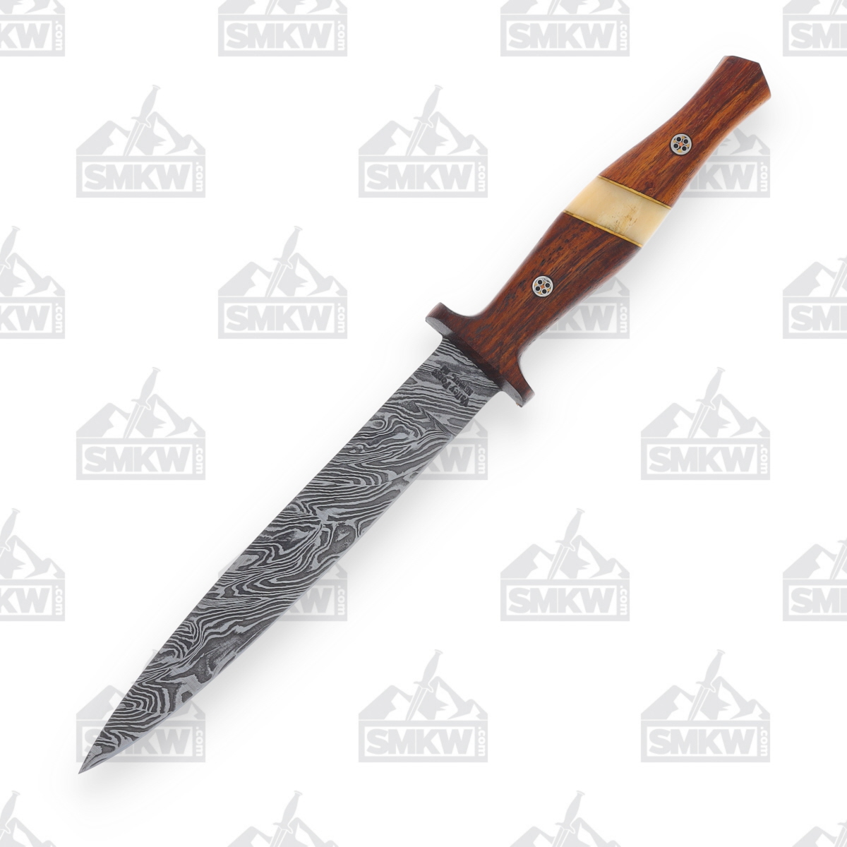 Frost Valley Forge Dirk Fixed Knife Rosewood/Bone Handle Damascus Blade FRVFD33RWDS View 2