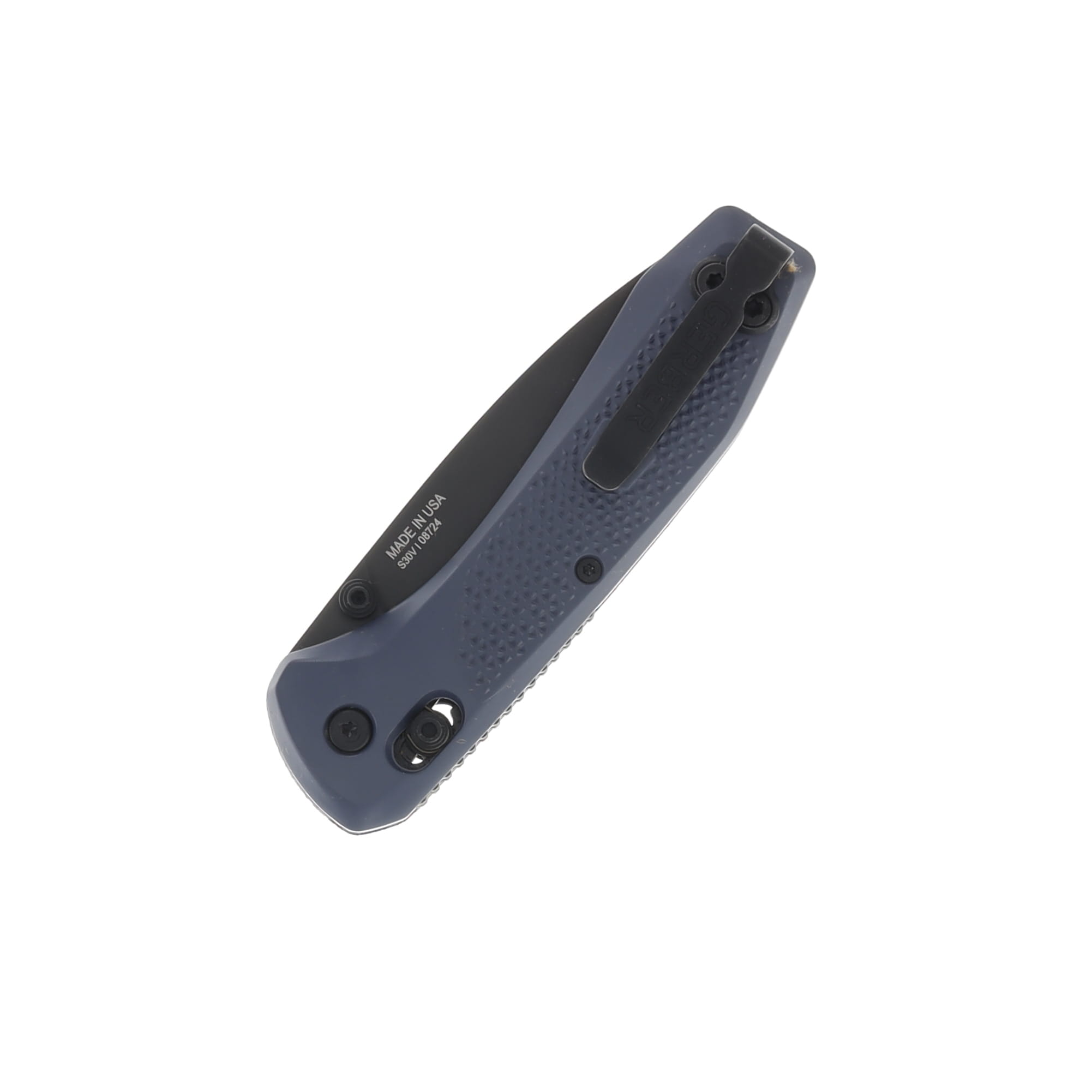 Gerber Sedulo Folding Knife Urban Blue 3.4in Black Oxide Drop Point Blade G1706 View 3
