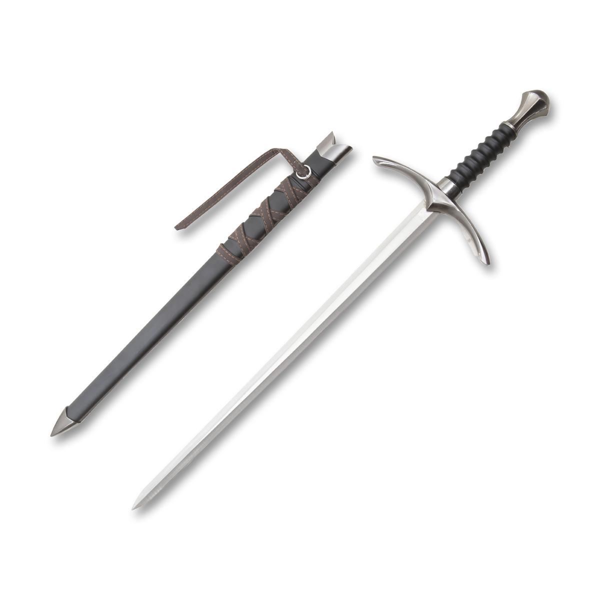 Neptune Knives 23in Medieval Short Sword Black Handle Plain Blade NTFS143 View 2