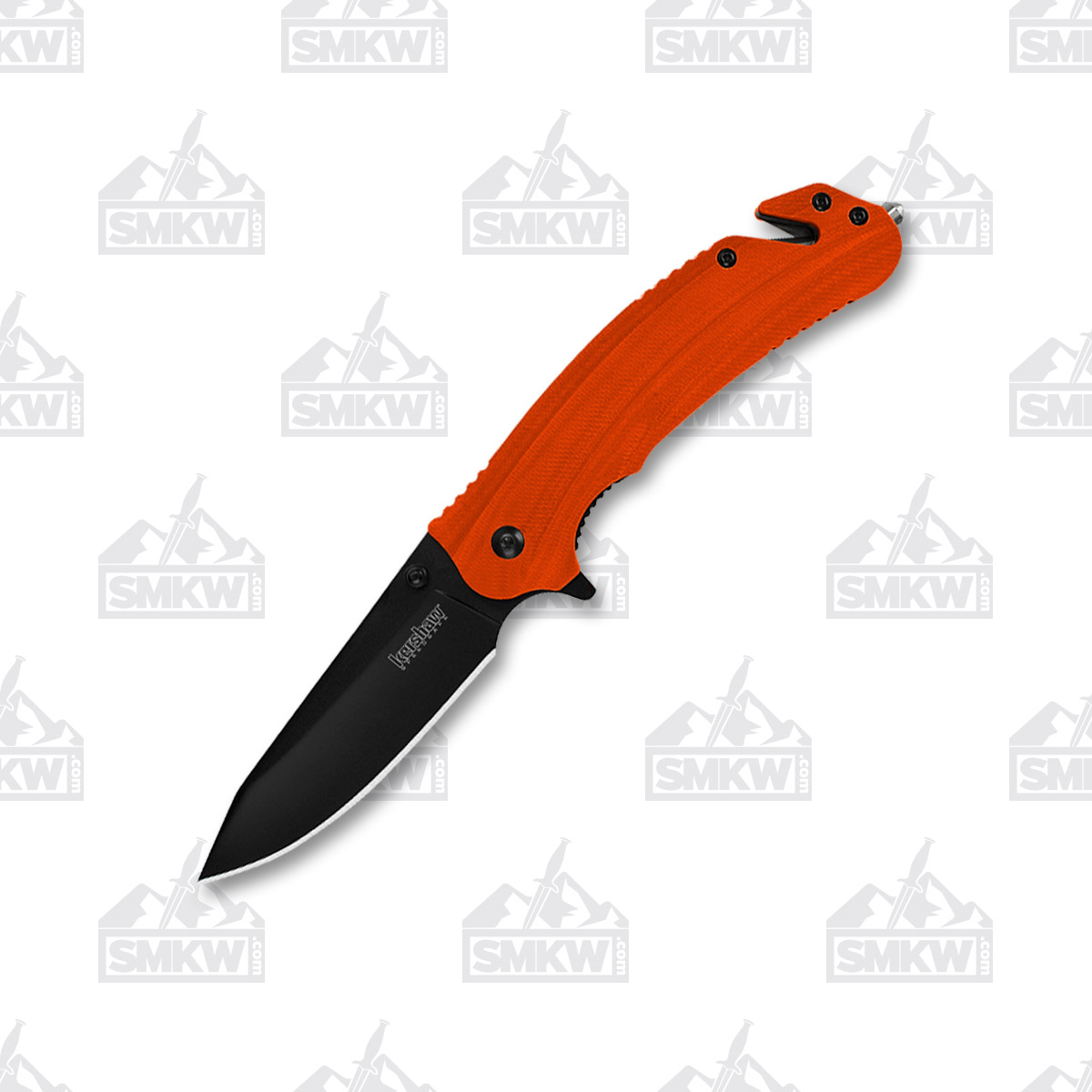 Kershaw Barricade Folding Rescue Knife Orange 3.5in Plain Black Drop Point KS8650 View 2