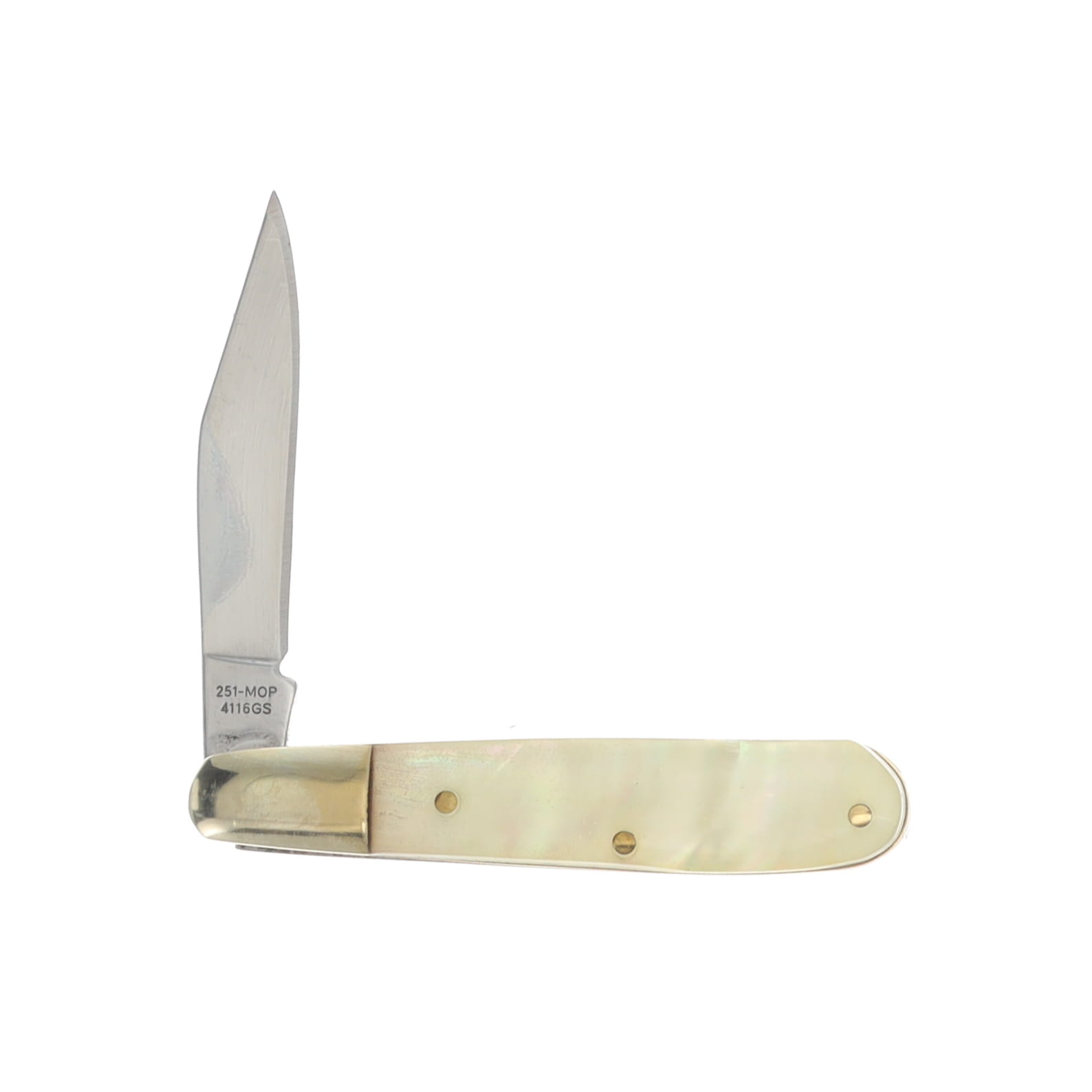 Hen & Rooster Mother of Pearl Large Barlow Folding Knife HR251M View 2