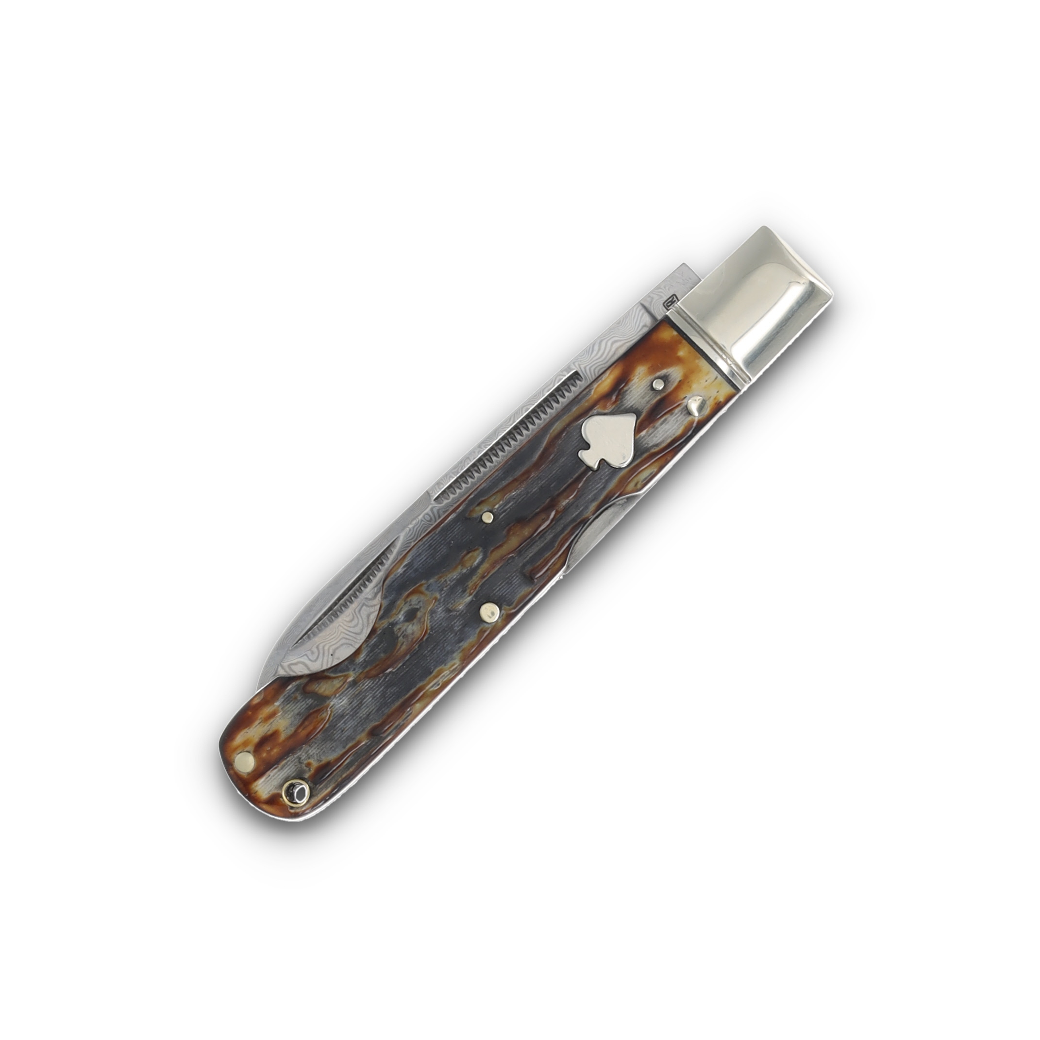 Rough Rider Cinnamon Bone Damascus Lockback Folding Knife RR2524 View 5