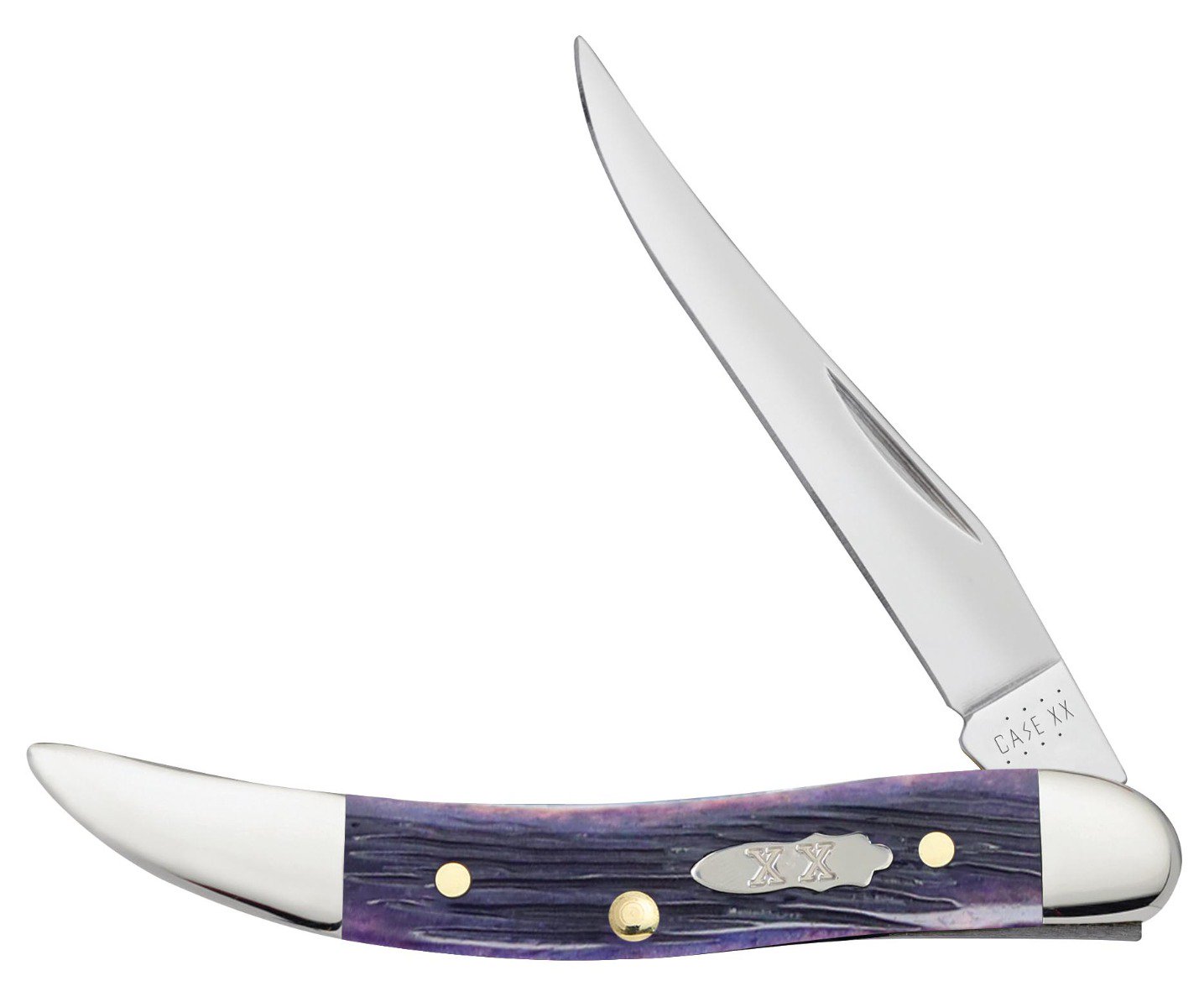 Case Purple Barnboard Bone Small Texas Toothpick Folding Knife CA39996 View 1