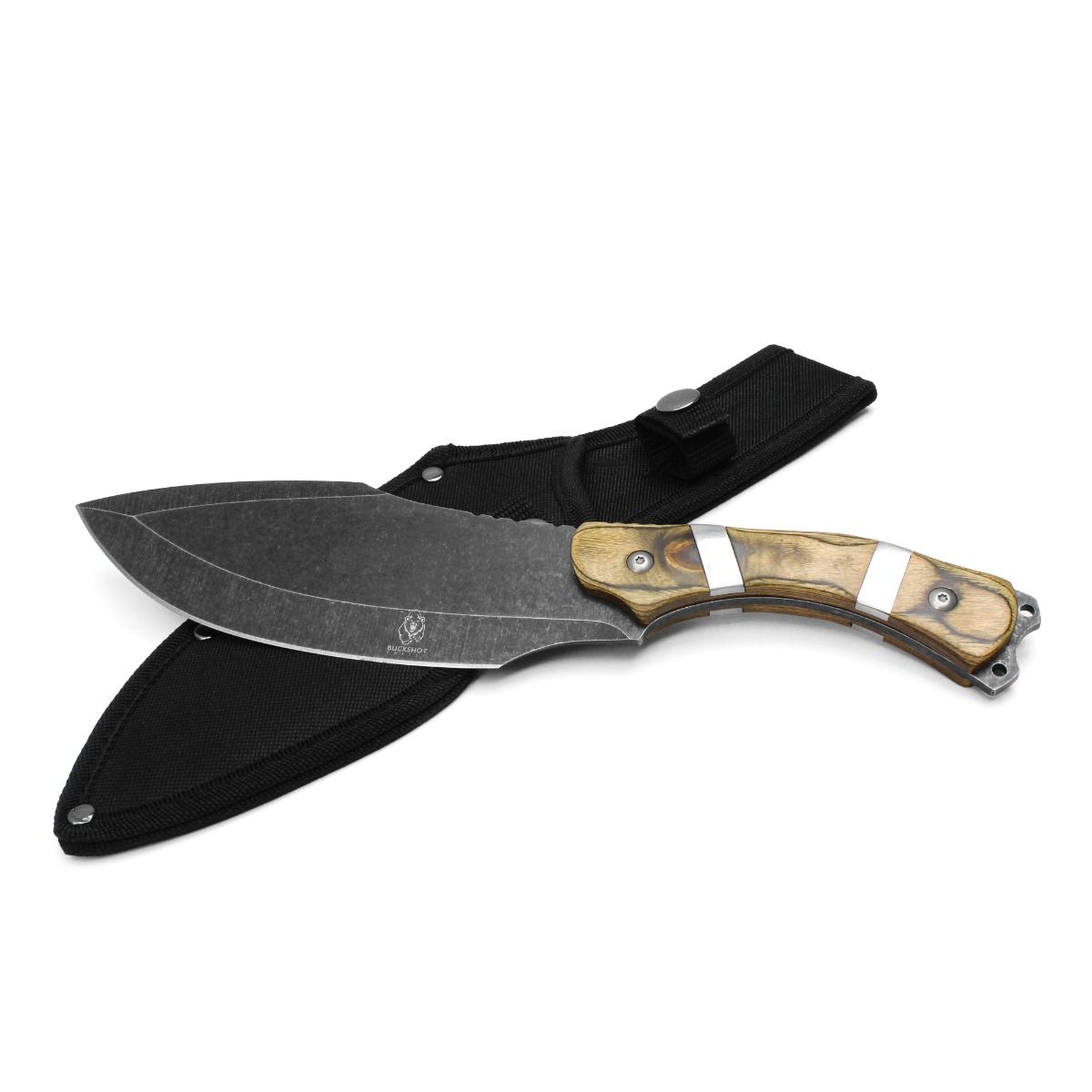 Neptune Trading Wartech Buckshot Hunter Fixed Blade Wood 6.50” S/W Wide Belly NTHBS21BK View 1