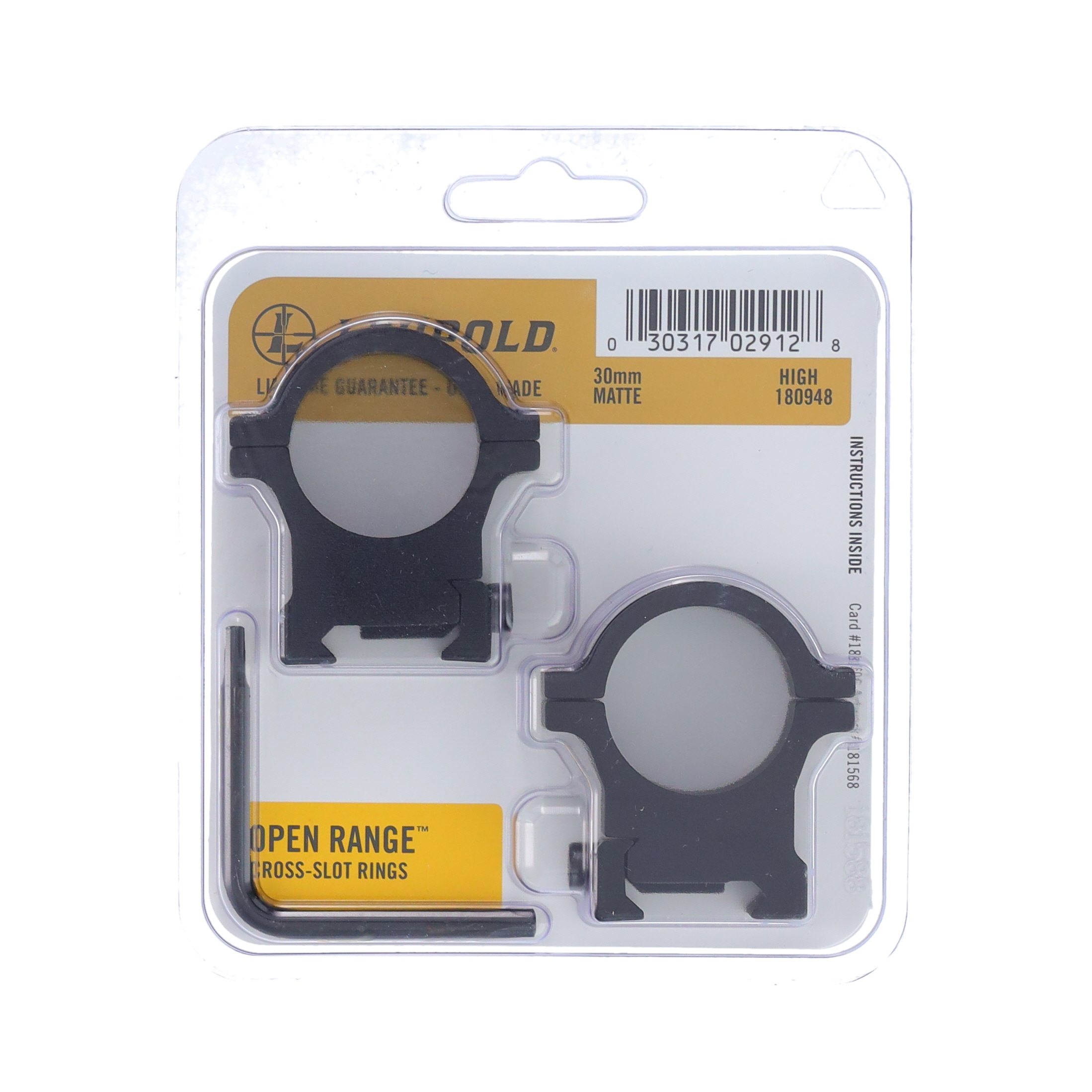Leupold Open Range Cross Slot Rings X-Slot 30mm HIGH LU180948 View 7