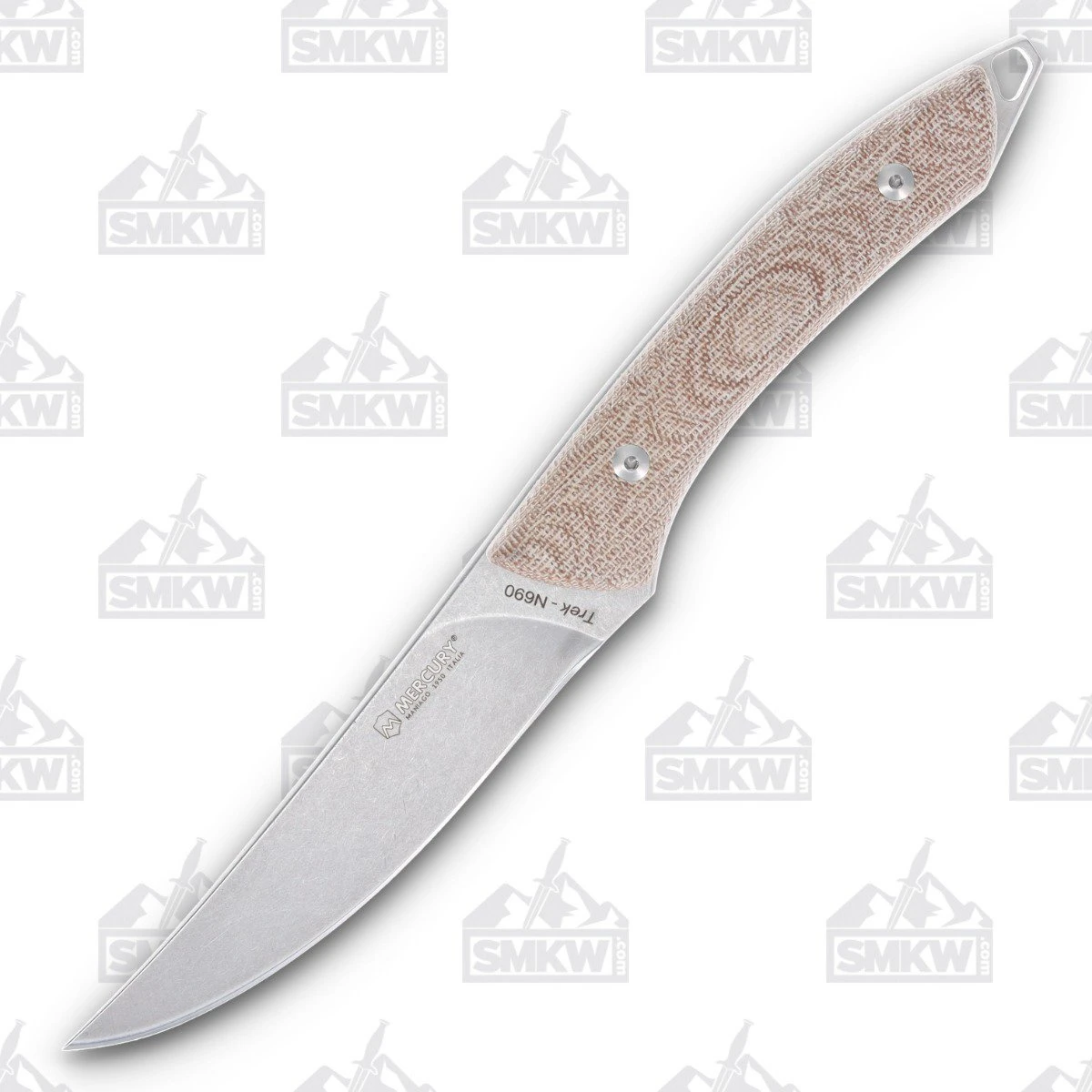 MKM Knives Mercury Trek Fixed Blade Natural Micarta 5.12in Trailing Point MY92525CNC View 1