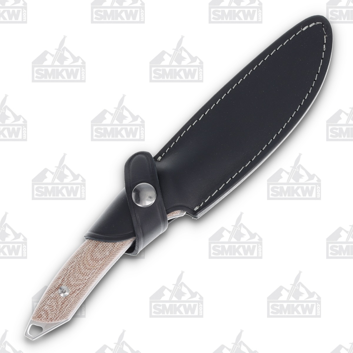 MKM Knives Mercury Trek Fixed Blade Natural Micarta 5.12in Trailing Point MY92525CNC View 2