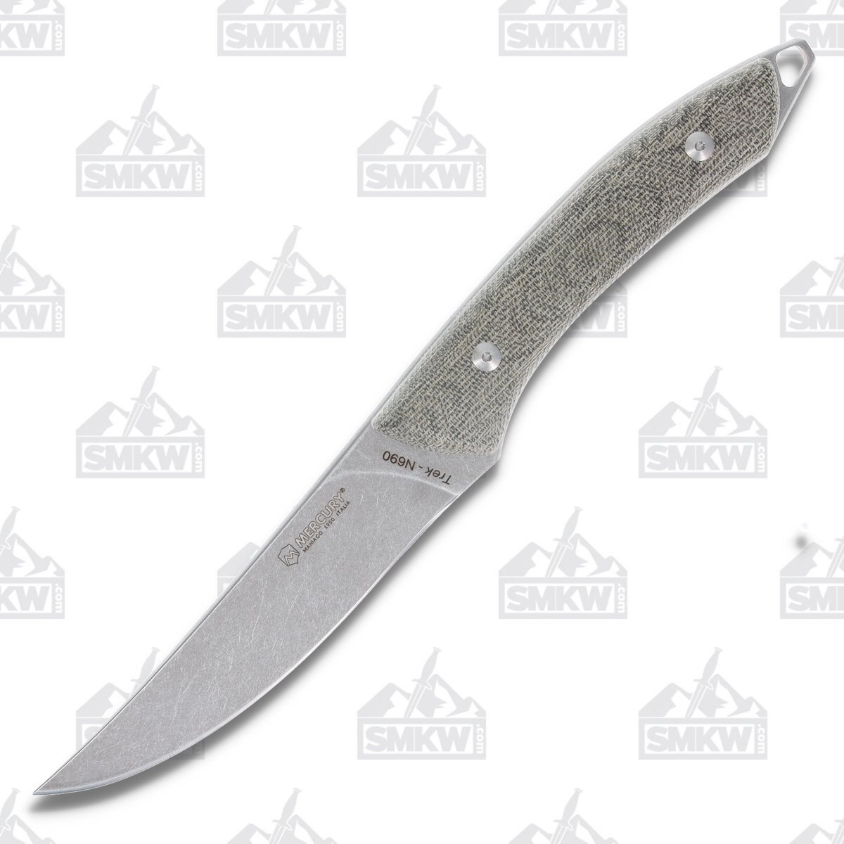 MKM Knives Mercury Trek Fixed Blade Green Micarta 5.12in Trailing Point MY92525CVC View 1
