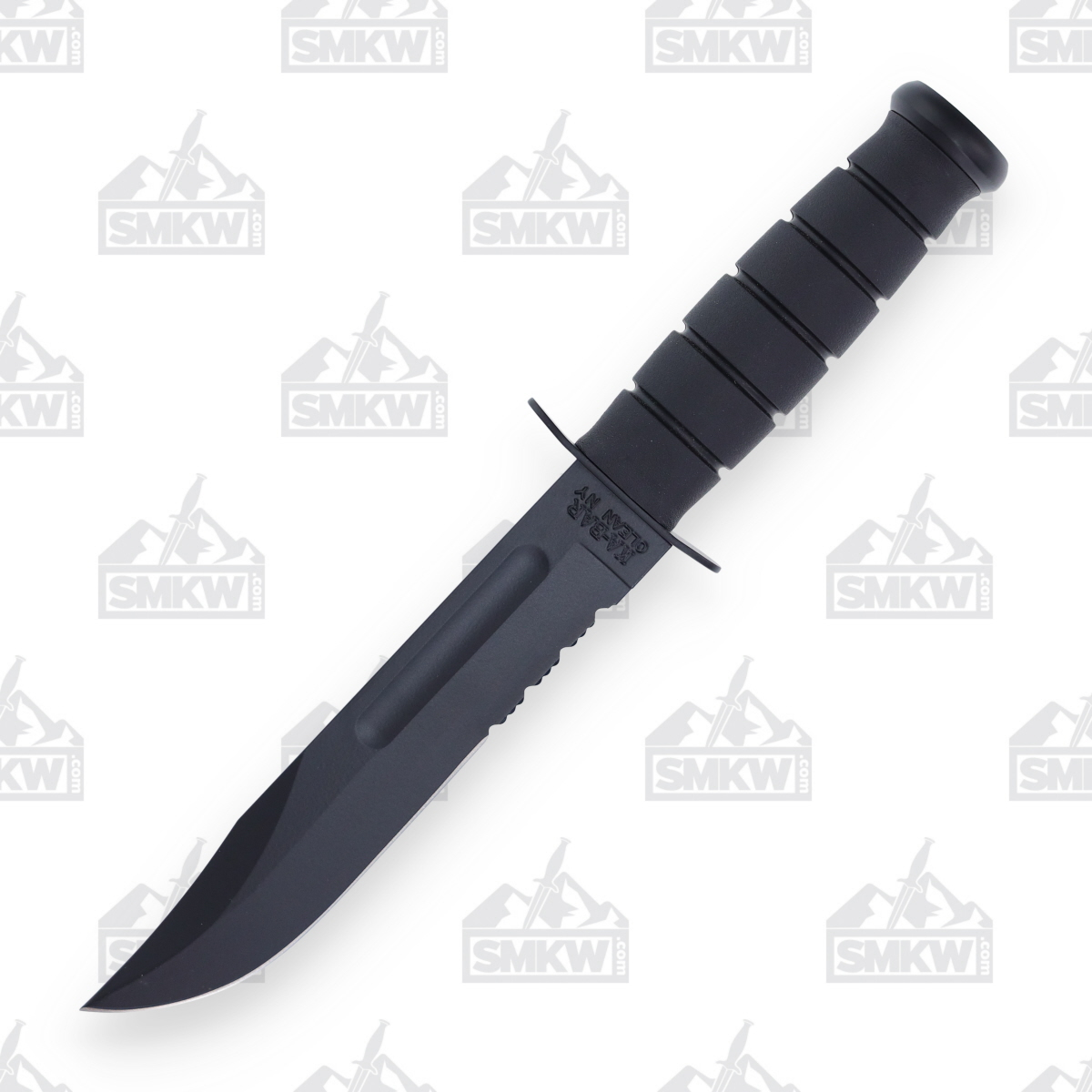 KA-BAR Fighting Fixed Blade Knife 7in Black Part Serrated Clip Point KA1214 View 2
