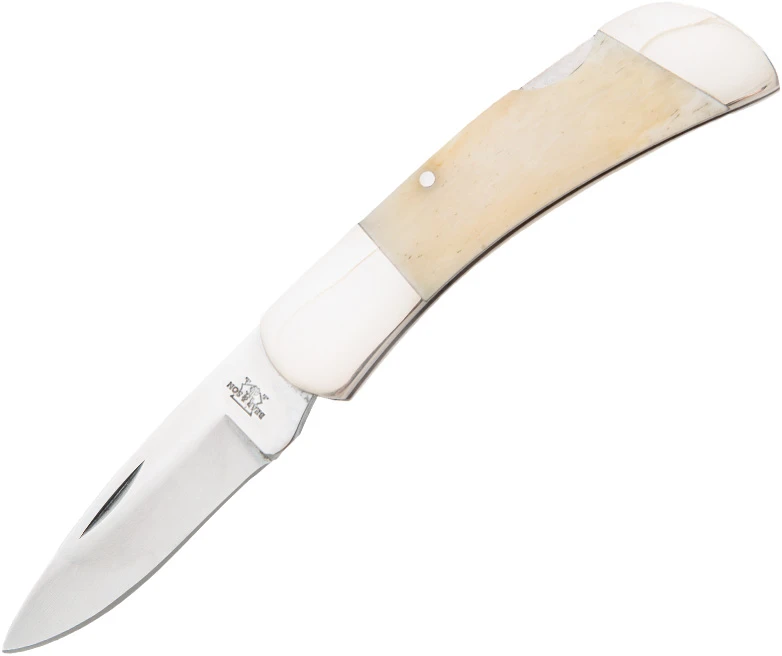 Bear & Son Midsize Lockback Folding Knife White Bone BRWSB61 View 1