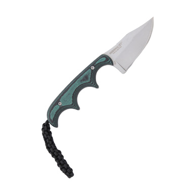 CRKT Minimalist Bowie Fixed Blade Neck Knife Green-Black 2.13" Clip Point View 3