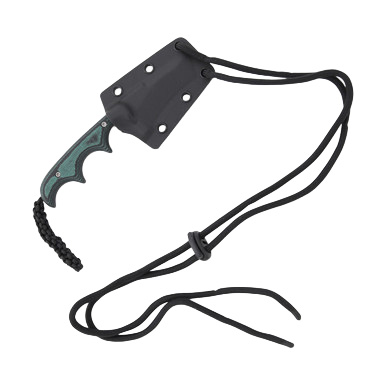 CRKT Minimalist Bowie Fixed Blade Neck Knife Green-Black 2.13" Clip Point View 5
