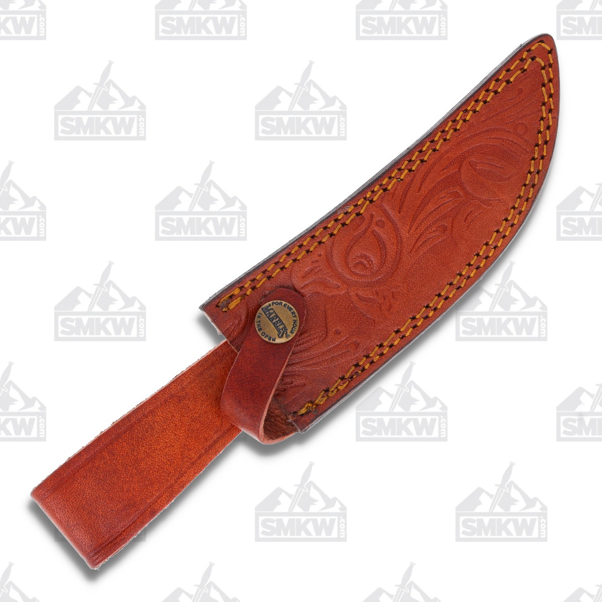 Marbles Damascus Skinner 5.5in Fixed Blade Wood and Stag Knife MR490D View 9
