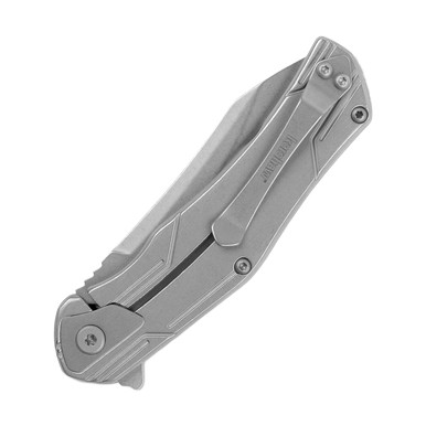 Kershaw Husker Assisted Open Framelock Folder Silver SS Handle 8Cr13Mov Blade KS1380 View 2