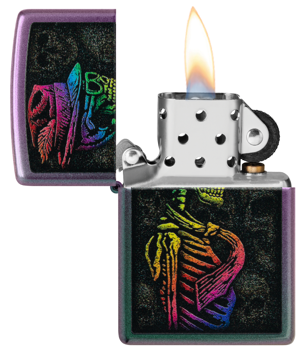 Zippo Iridescent Rainbow Skull Lighter ZP48192 View 7