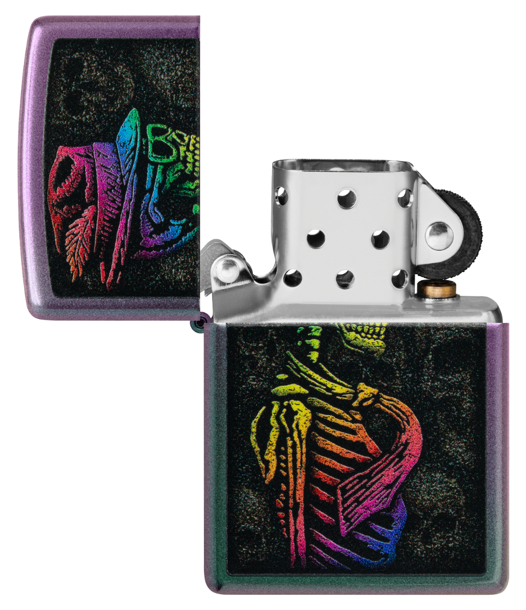Zippo Iridescent Rainbow Skull Lighter ZP48192 View 6