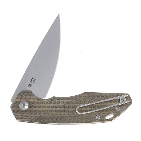 GiantMouse ACE Corta Green 3.1 Inch Plain Stonewash Drop Point GMACECORTAGN View 4