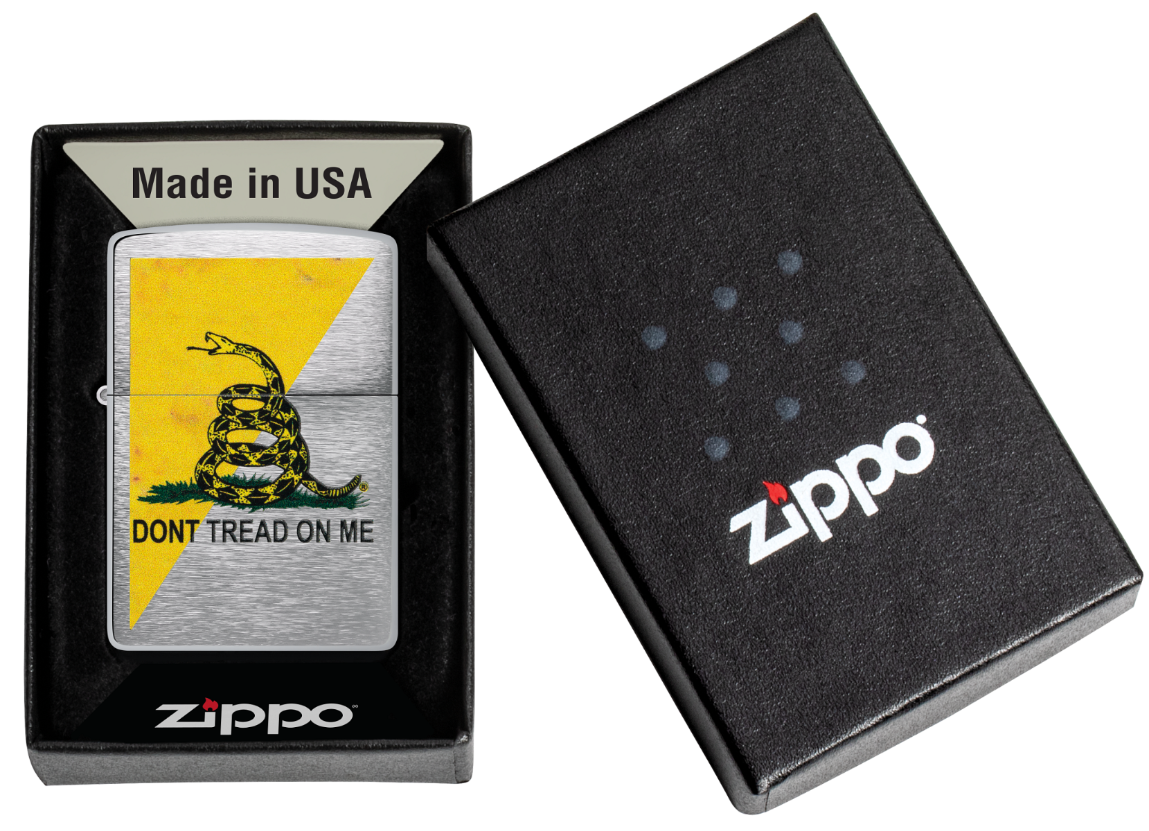 Zippo Lighter Dont Tread on Me Brushed Chrome ZP48118 View 1